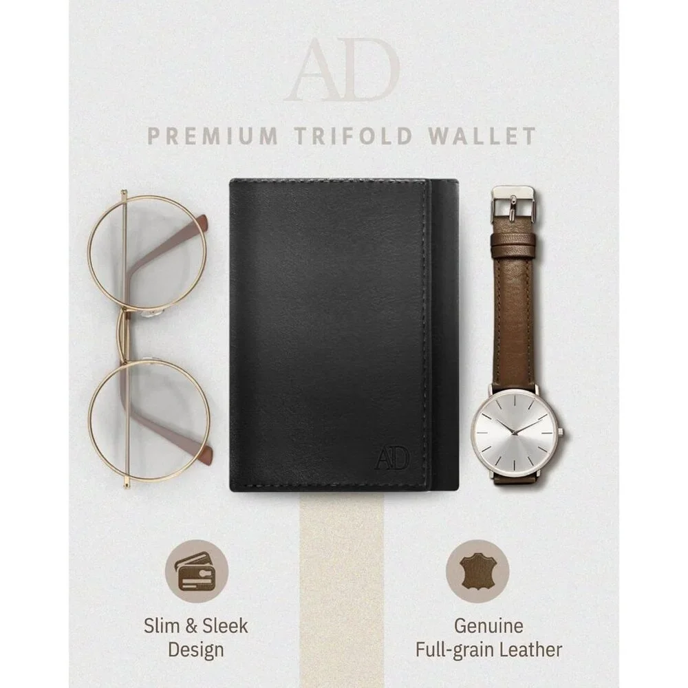 Men - Slim RFID Blocking Wallet for Securing Personal Data - Front Pocket